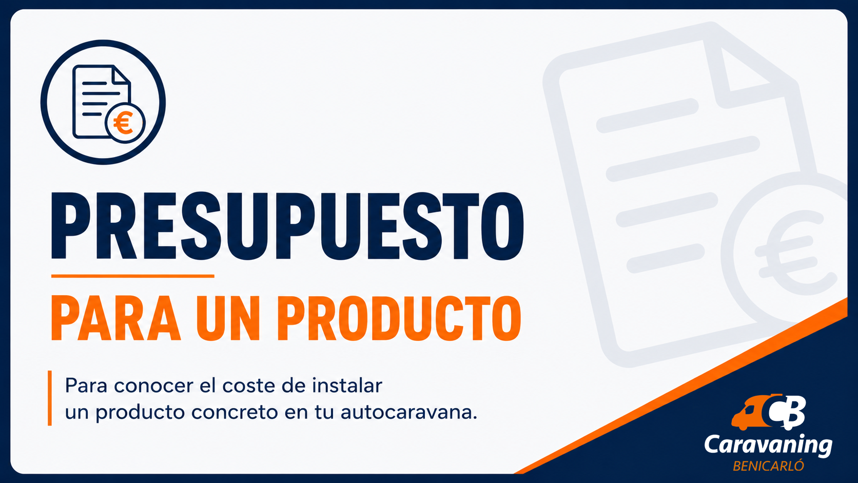 Presupuesto para un producto de autocaravana
